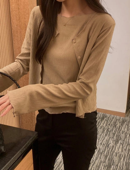 *Pleated Tank & Cardigan Set