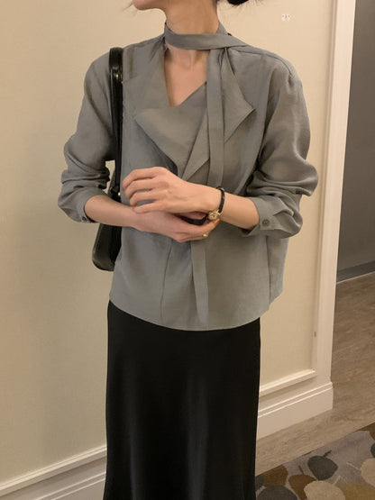 * Draped Belt Blouse