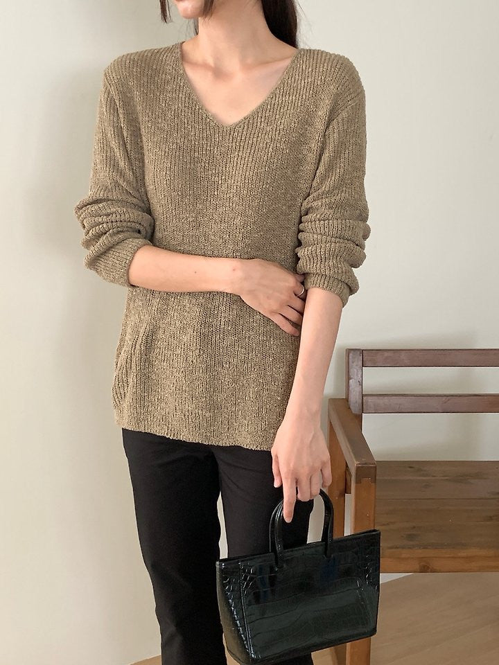 Slit Loose Knit Sweater(~10/18)
