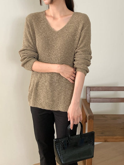 Slit Loose Knit Sweater(~10/18)