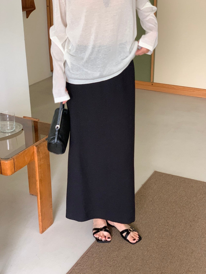 * Linen Blend Skirt