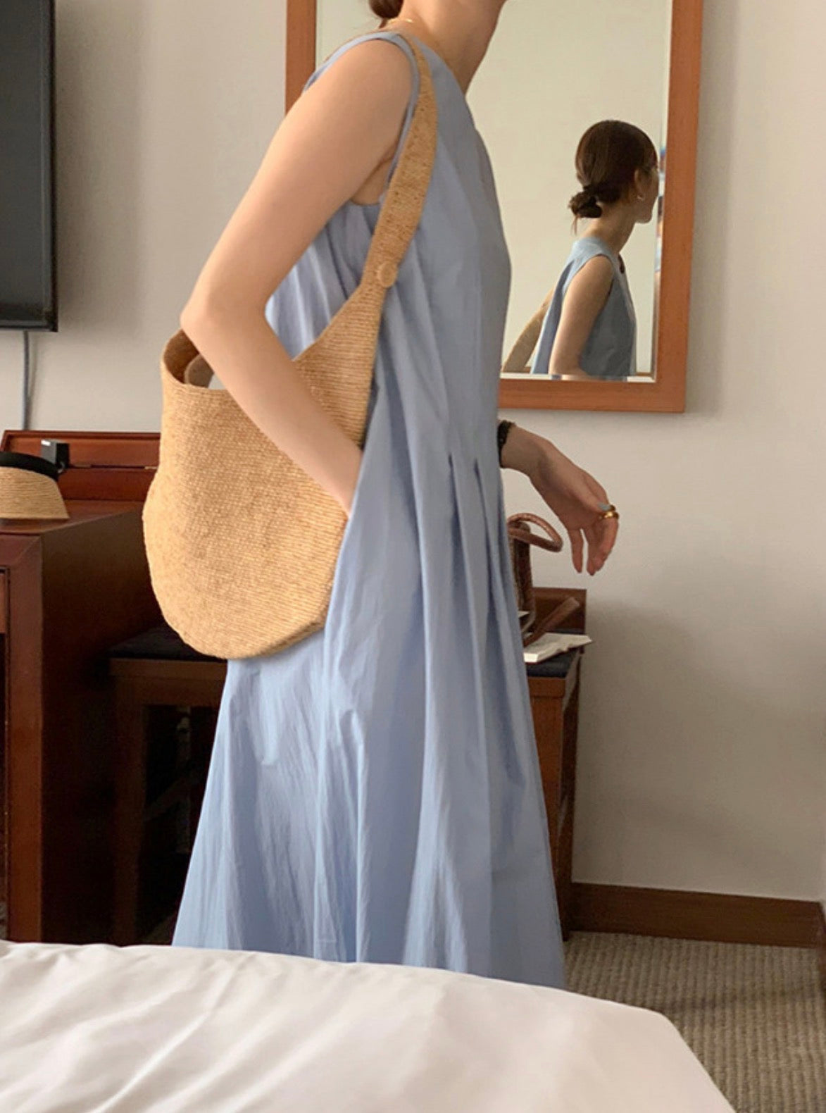 * Plain Pintuck Dress