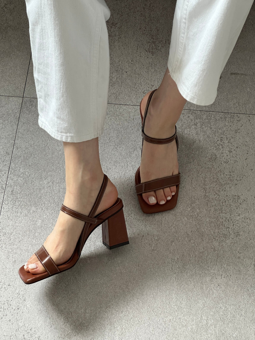 *Simple Strap Ankle Sandals (천연가죽)