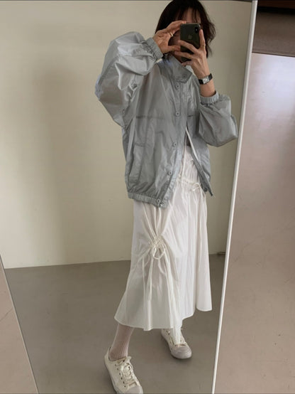 * Shirring Detail Flare Skirt