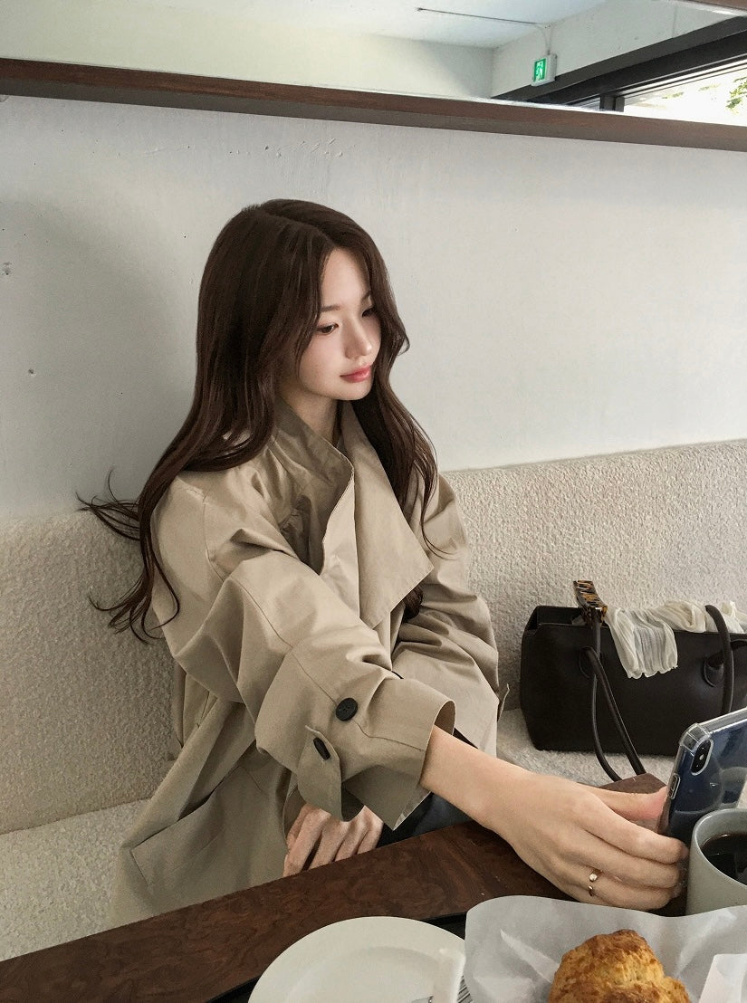 High-Neck Trench Jacket