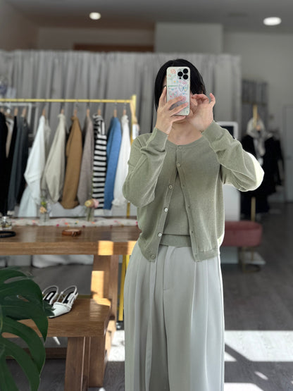 [SPECIAL PRICE] Mute Linen Cardigan Set - AdoreMeU