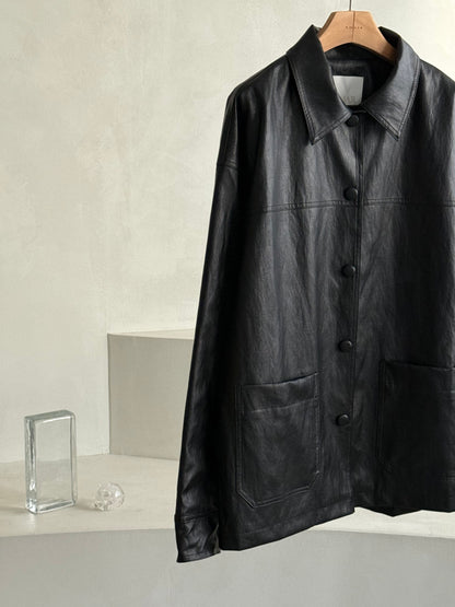 Faux Leather Half Jacket