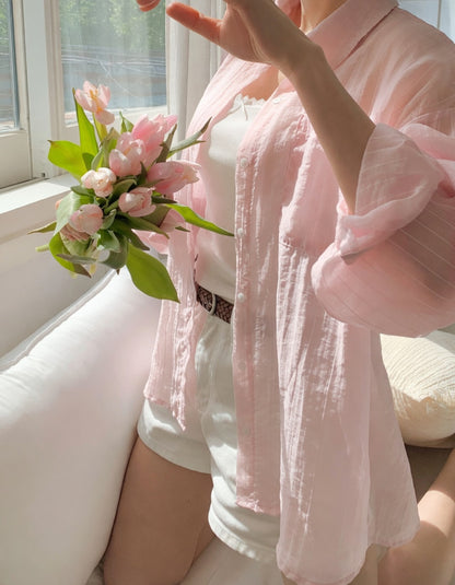 * Tencel Rayon Sheer Shirt