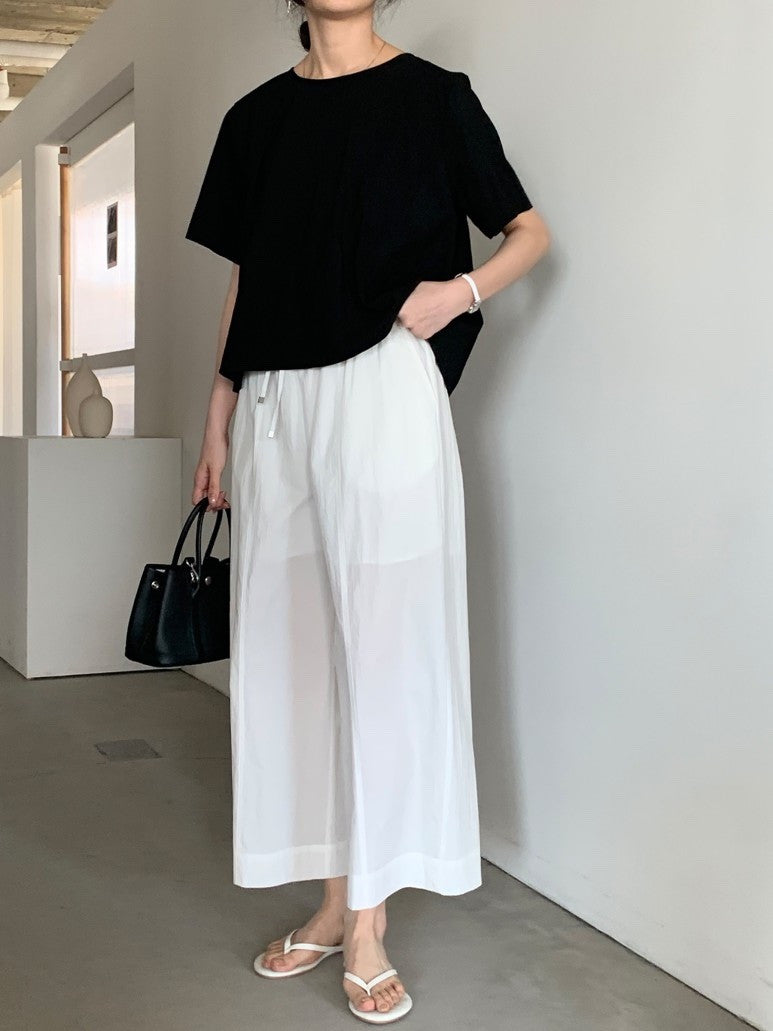 *    Back Ribbon Soft Blouse