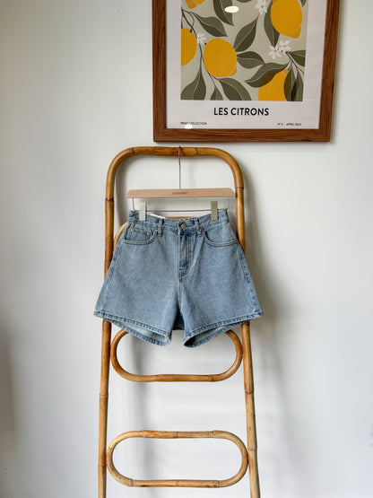 4-Inch Back Elastic Denim Shorts - AdoreMeU