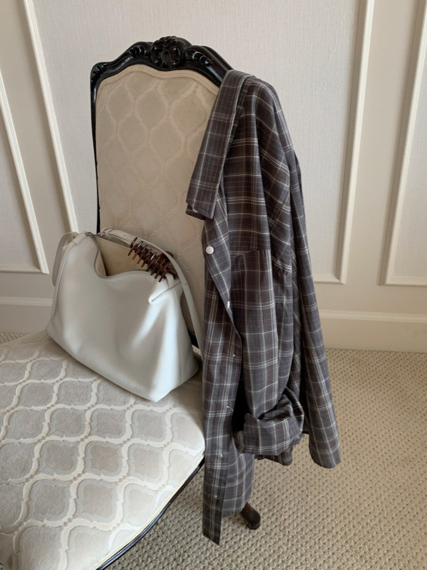 * Autumn Check Oversized Shirt