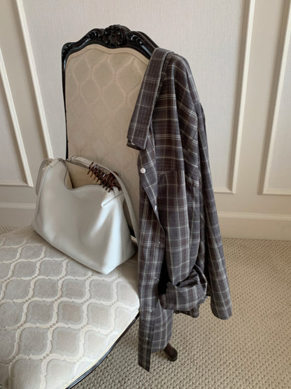 * Autumn Check Oversized Shirt