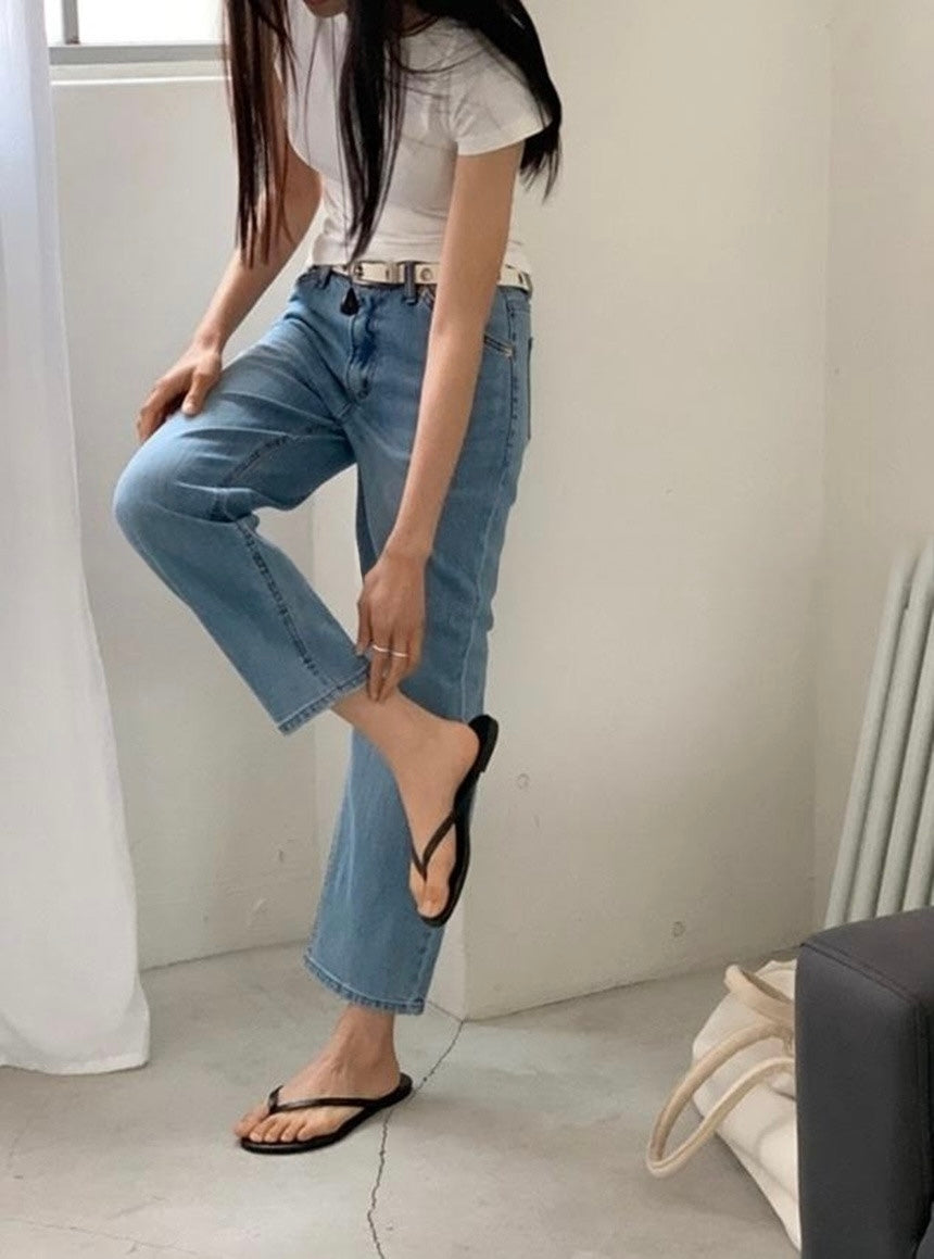 *Hidden Banding Straight Denim