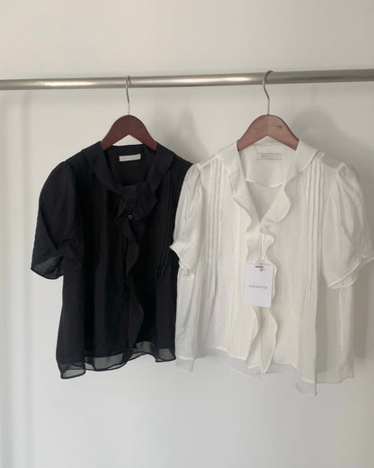 * Mori Pintuck Frill Blouse