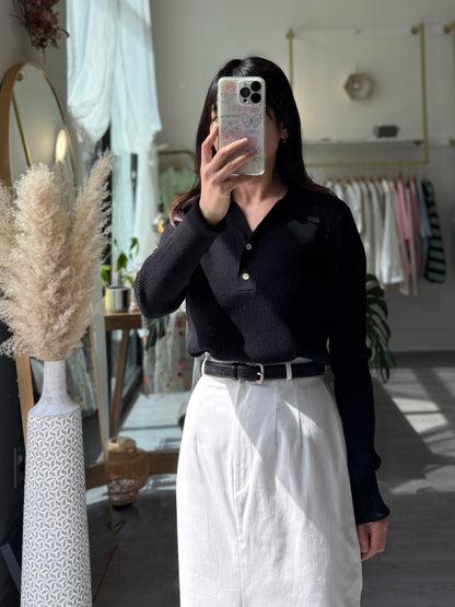 Collar Button Golgi Knit - AdoreMeU