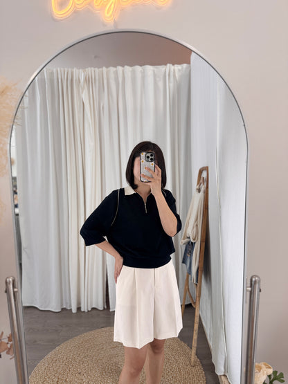 Contrast Collar Knit