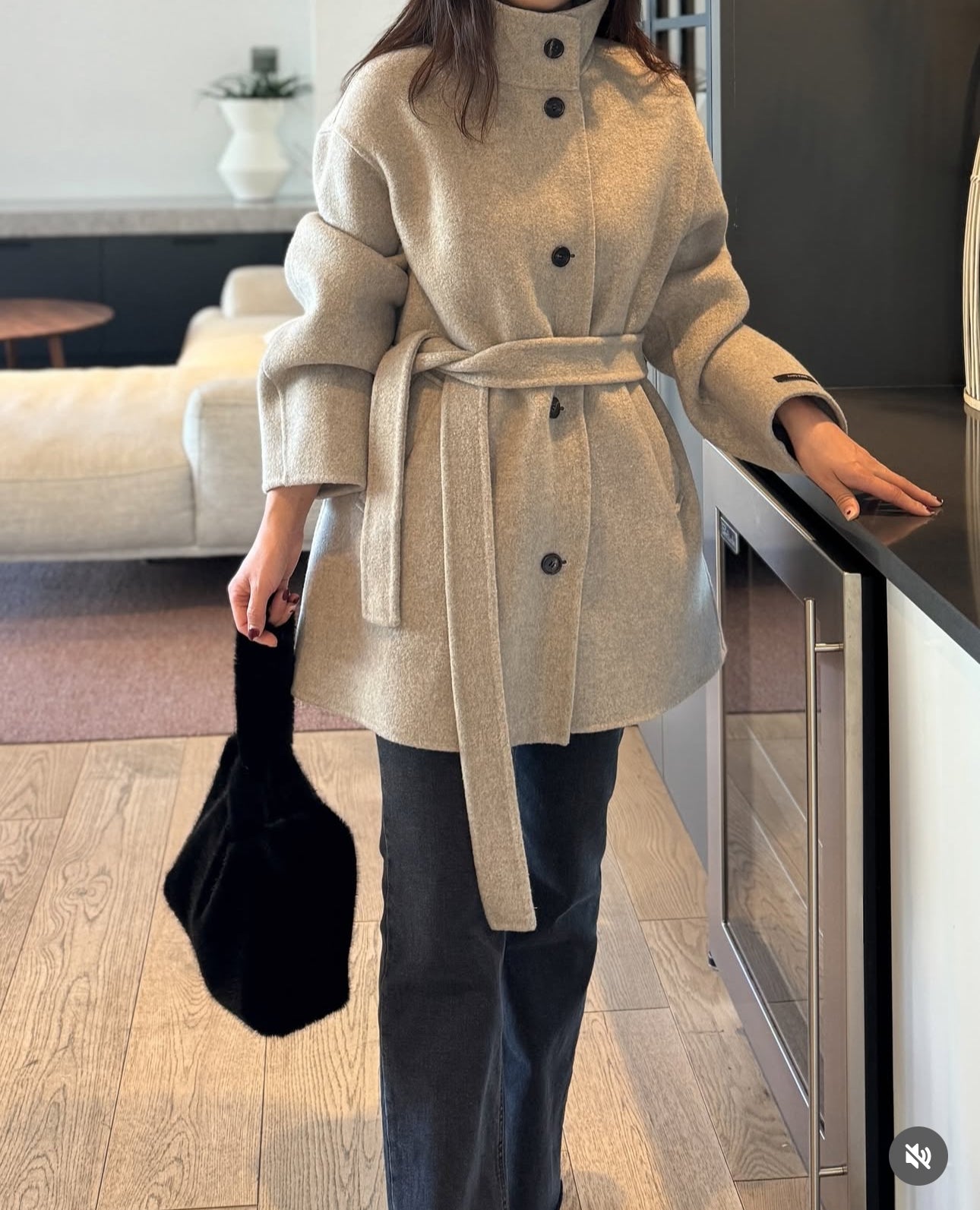 High Neck Handmade Half Coat