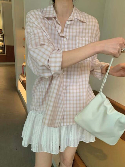 * Soft Oversized Plaid Shirt