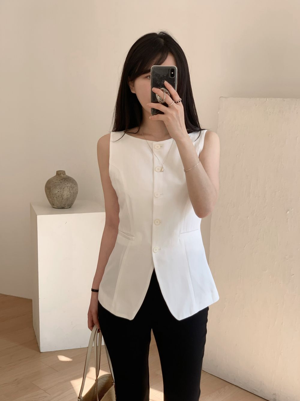 * Linen Blend Summer Vest