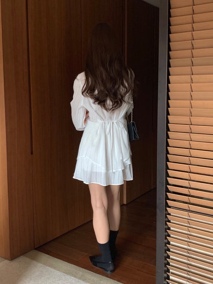 *Feminine Frill Blouse & Skirt Set