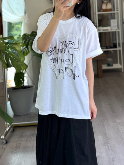 Lace Heart T-shirt - AdoreMeU
