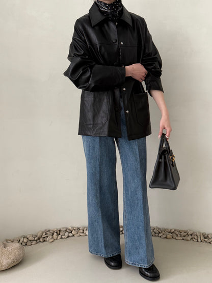 Faux Leather Half Jacket