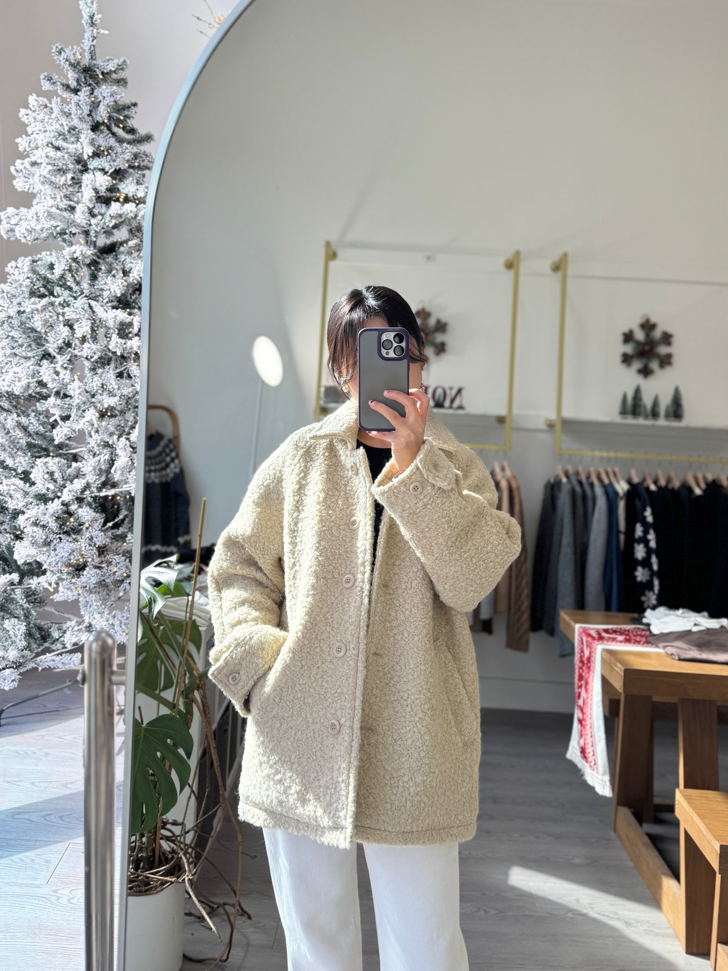 Wool Boucle Coat