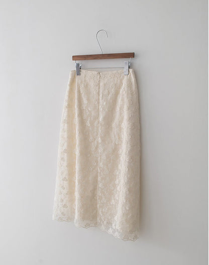*Floral Lace Long Skirt