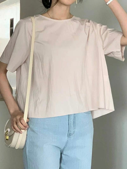 *    Back Ribbon Soft Blouse