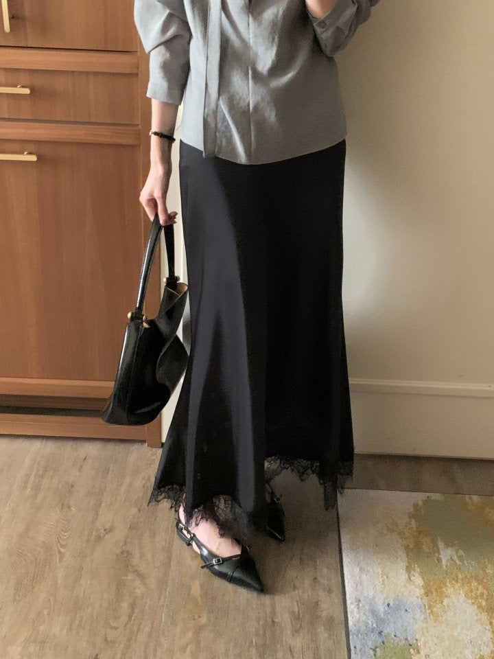 * Lace Silk Skirt
