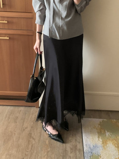 * Lace Silk Skirt
