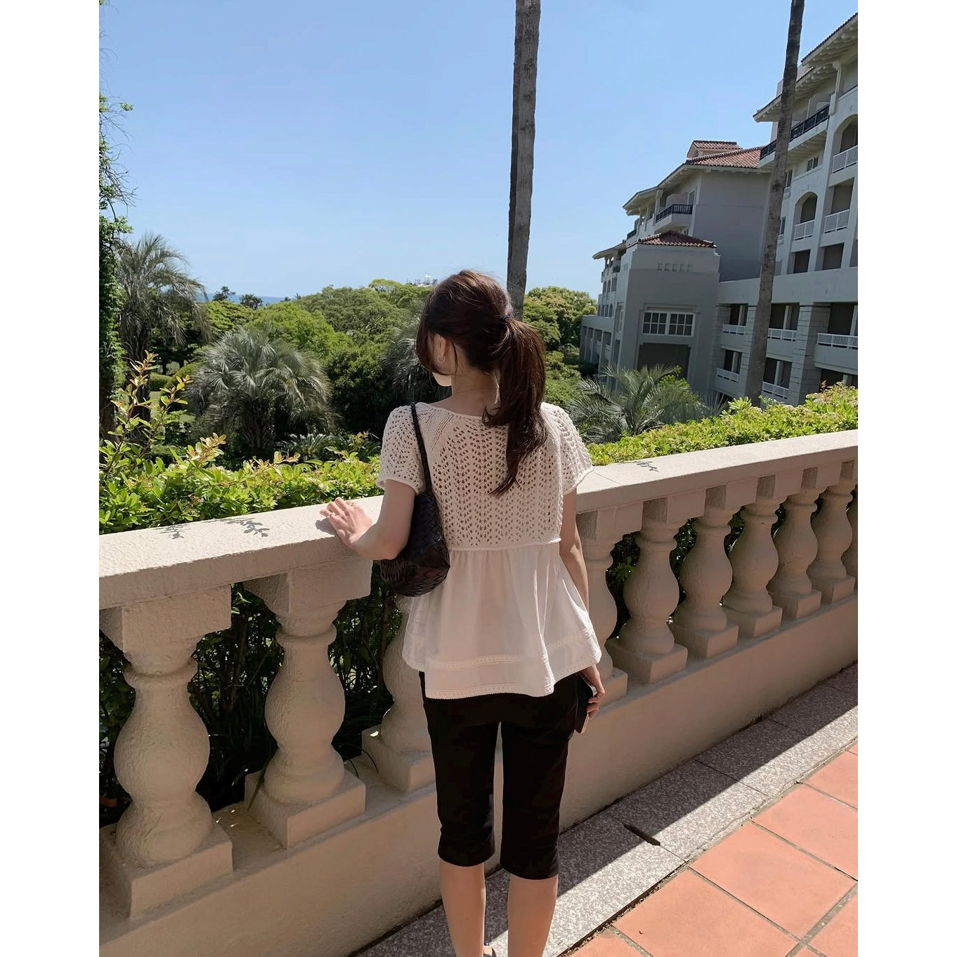 *Layered Crochet Knit Top