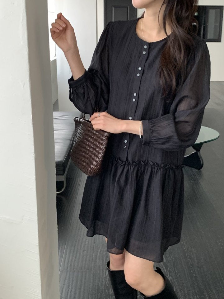 * Luna Frill Shirred Dress