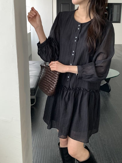 * Luna Frill Shirred Dress