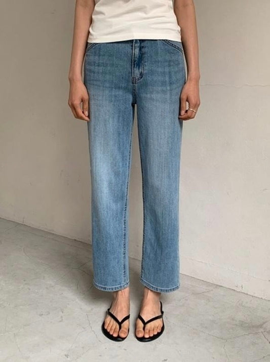 *Hidden Banding Straight Denim