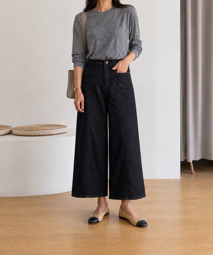 * Non-Fade Cropped Denim