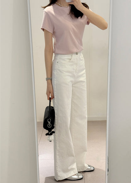 White Straight Denim