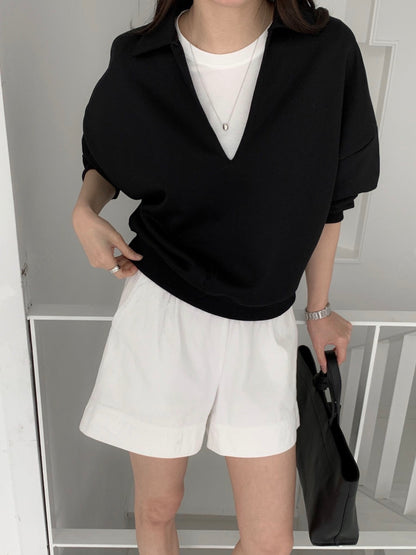 Foaming V-Neck Sweatshirt