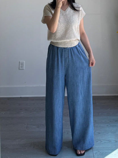 Banding Wide Denim Pants(~9/1) - AdoreMeU