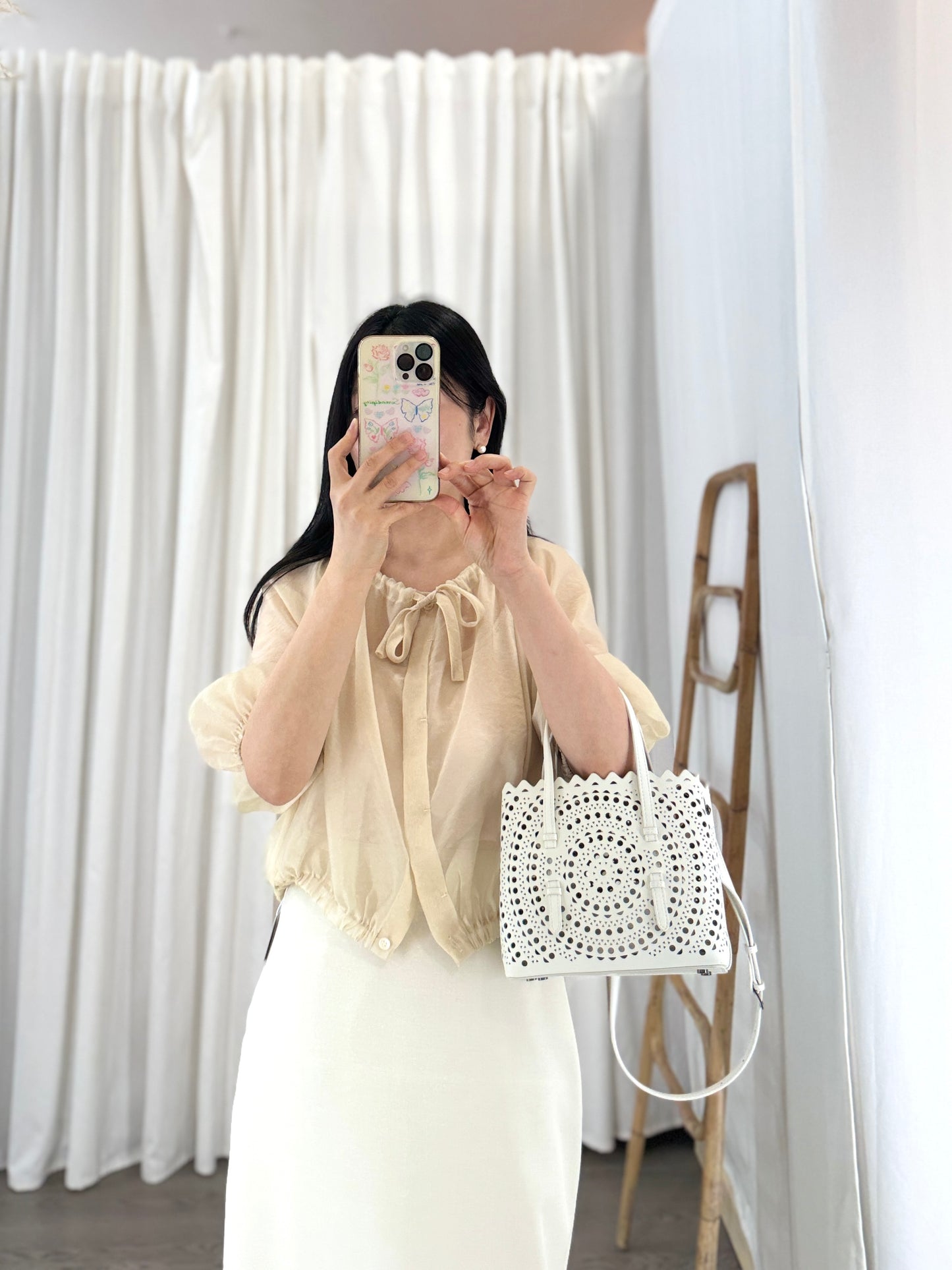 Organza Shirring Blouse