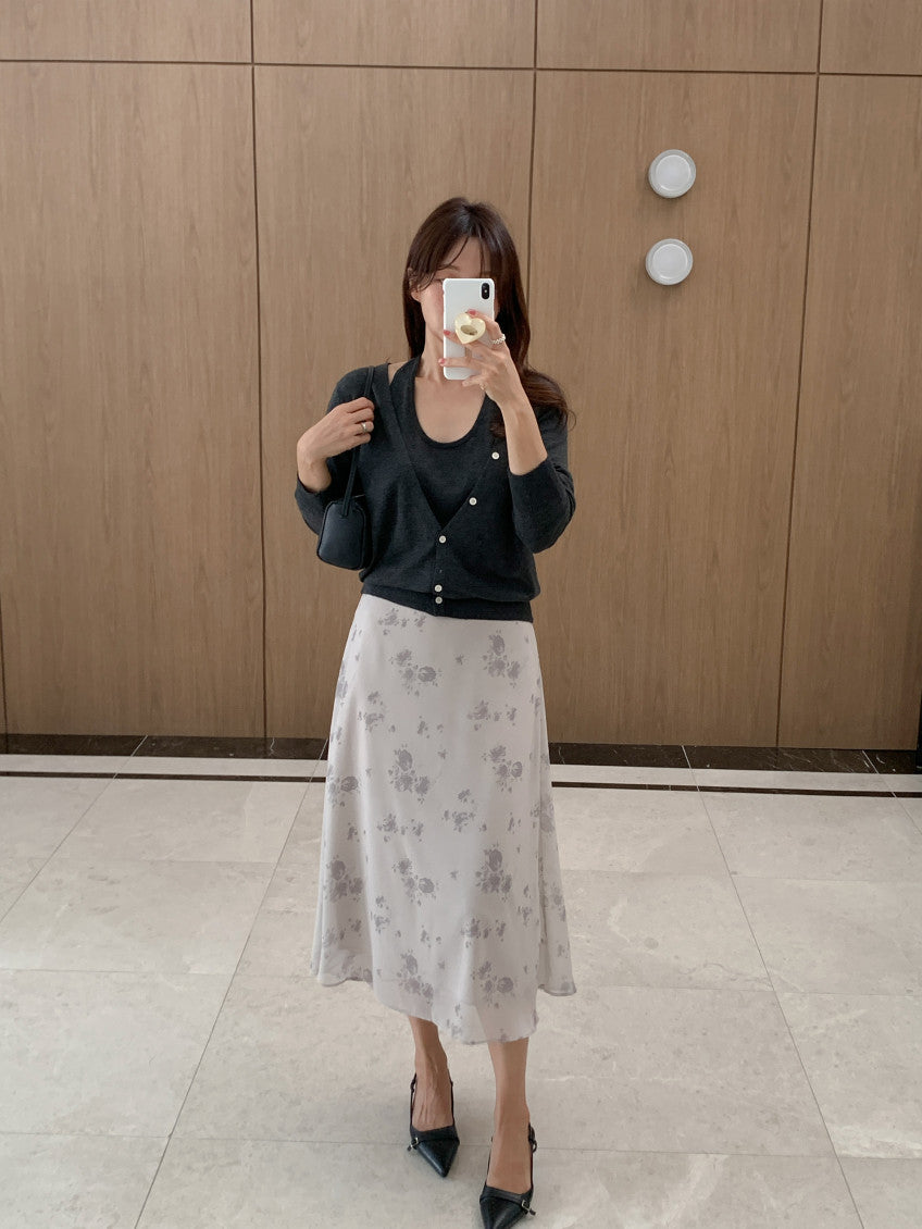 * Floral Midi Skirt