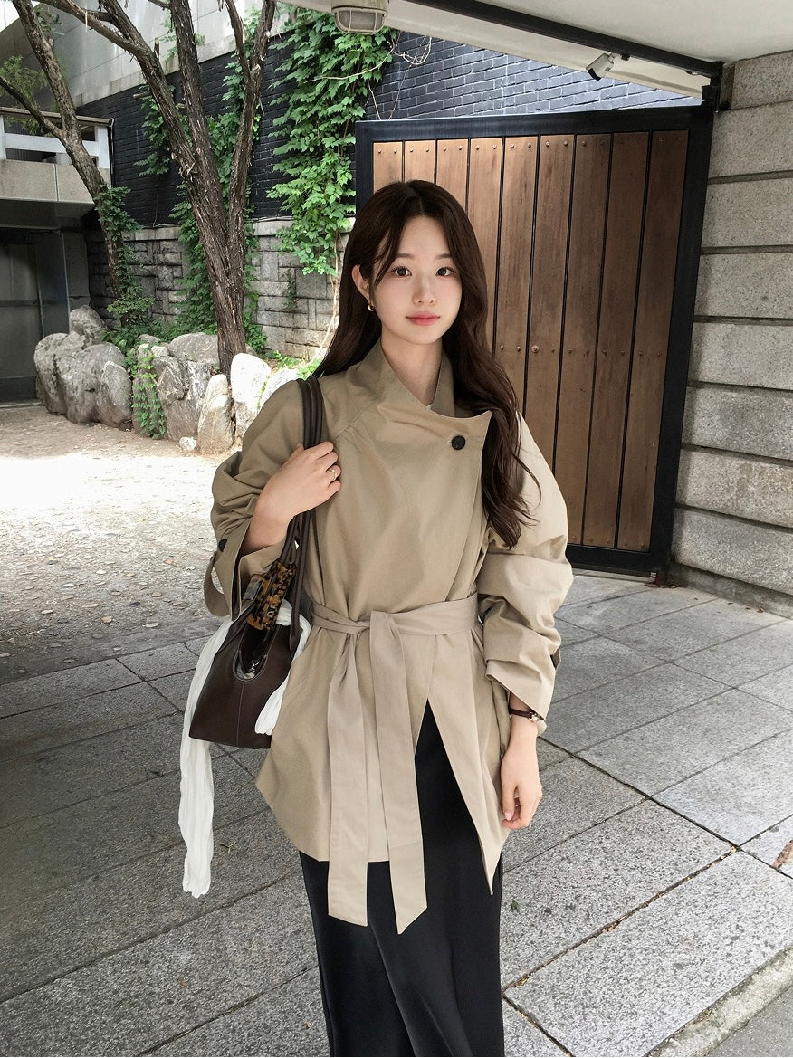 High-Neck Trench Jacket