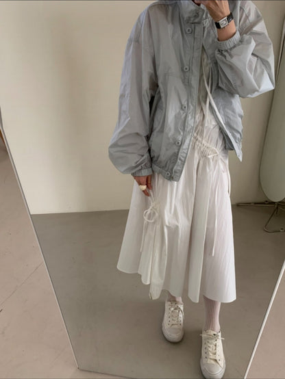 * Shirring Detail Flare Skirt