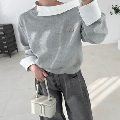 Layered Off-Shoulder Sweatshirt