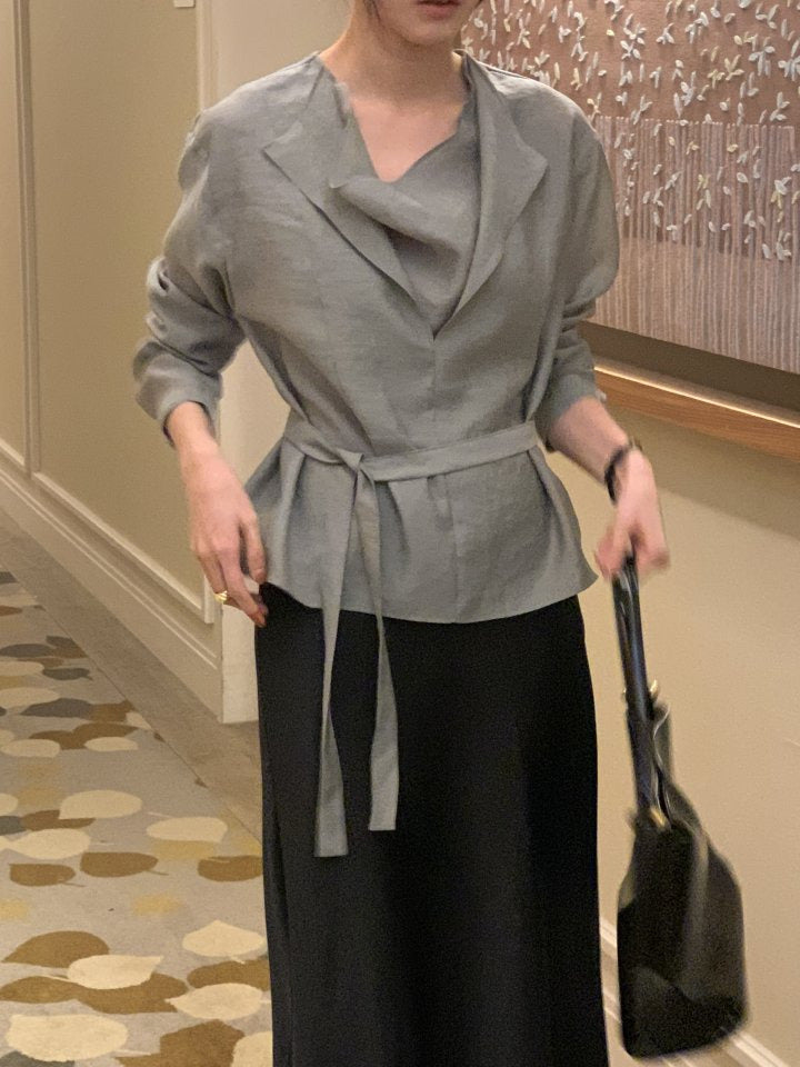 * Draped Belt Blouse
