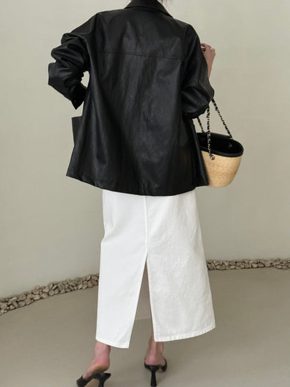 Faux Leather Half Jacket
