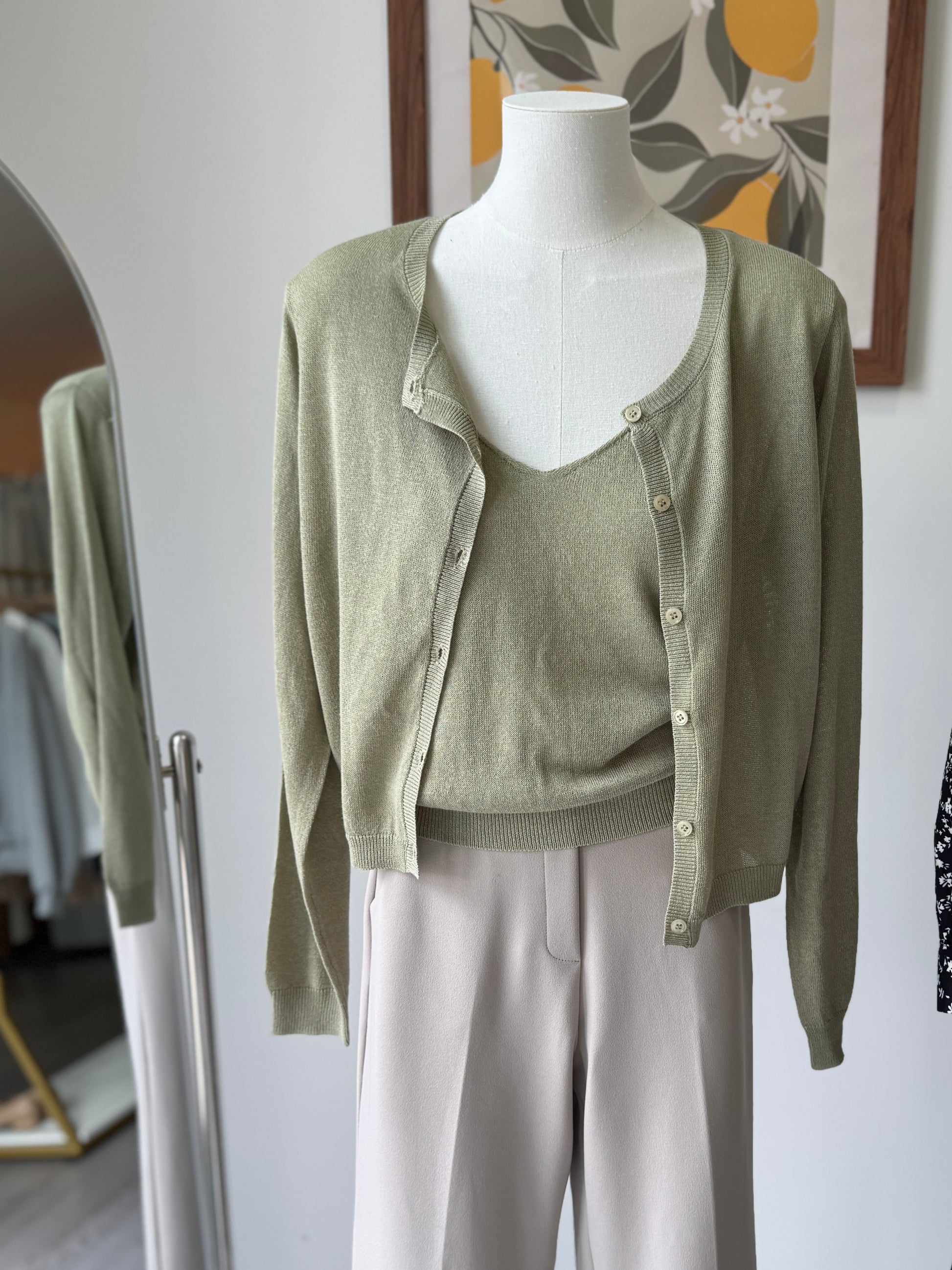 [SPECIAL PRICE] Mute Linen Cardigan Set - AdoreMeU