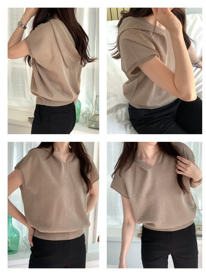 Hood Linen Knit Top (~7/31)