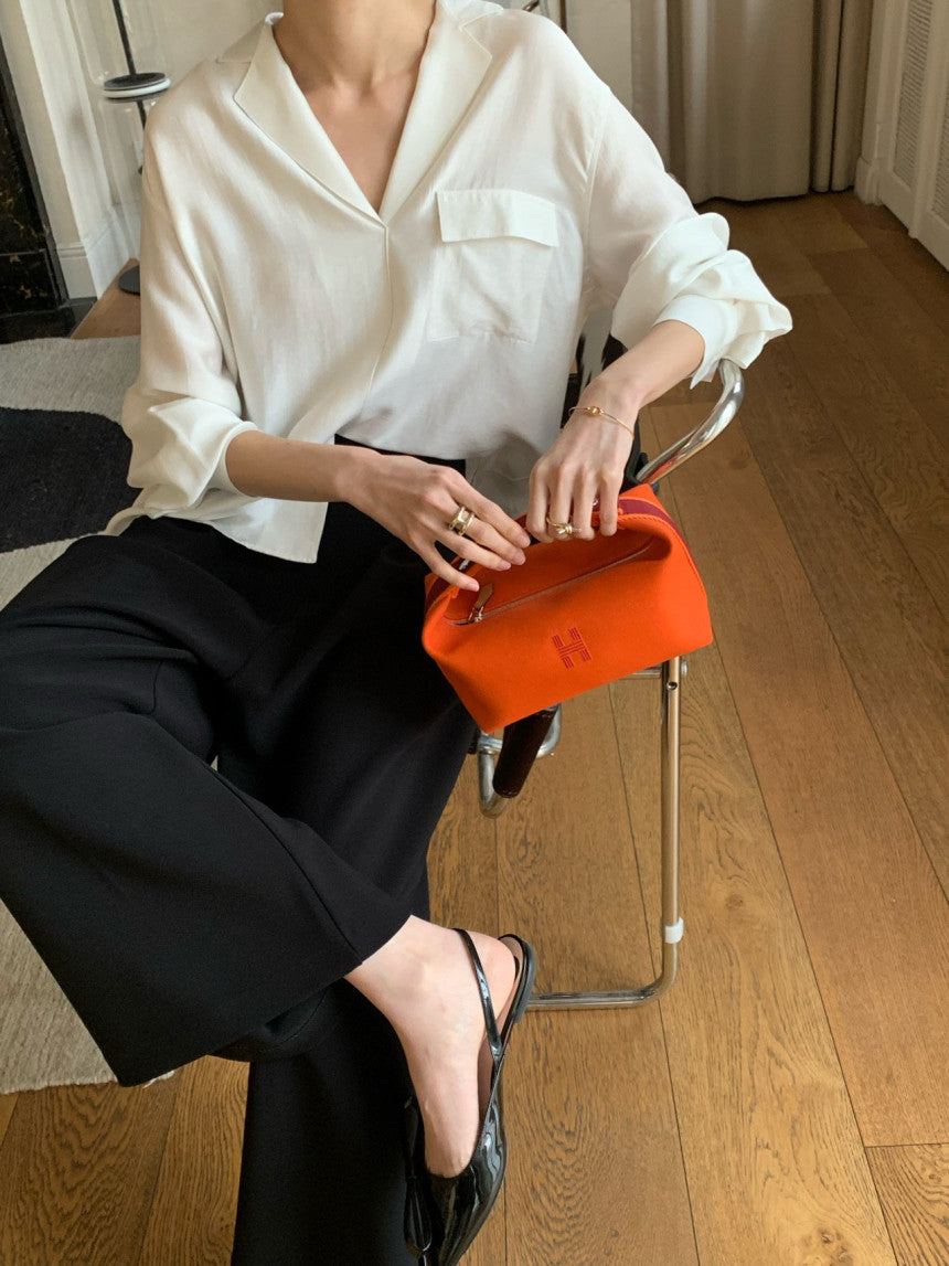 *실키 포켓 블라우스