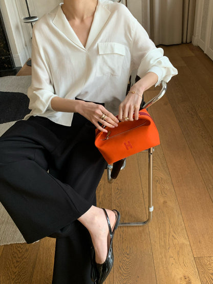 *실키 포켓 블라우스